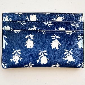Coach Bags - Coach Leather Blue Floral Flower Card Case Wallet Coach Bags - Coach Leather Blue Floral Flower Card Case Wallet